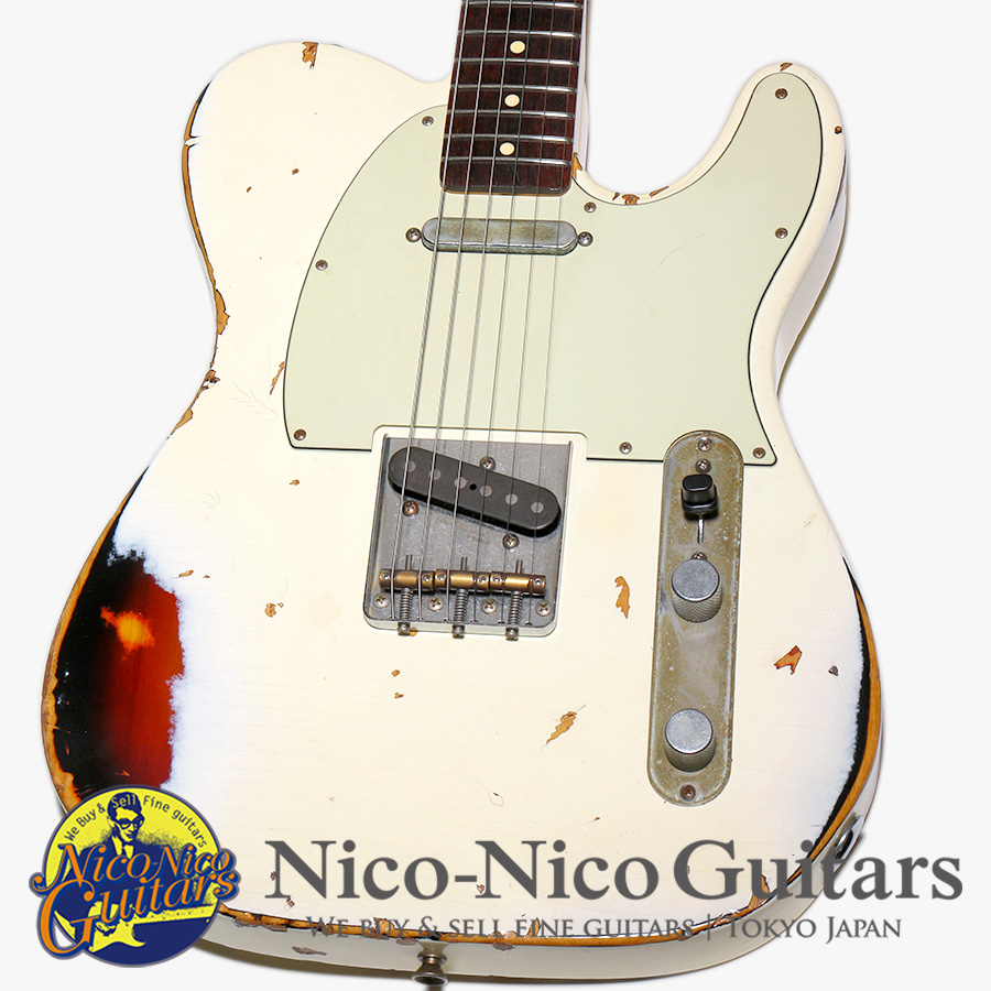 Nash Guitars 2012 T-63 Medium Aging (Olympic White over 3-Tone Sunburst)